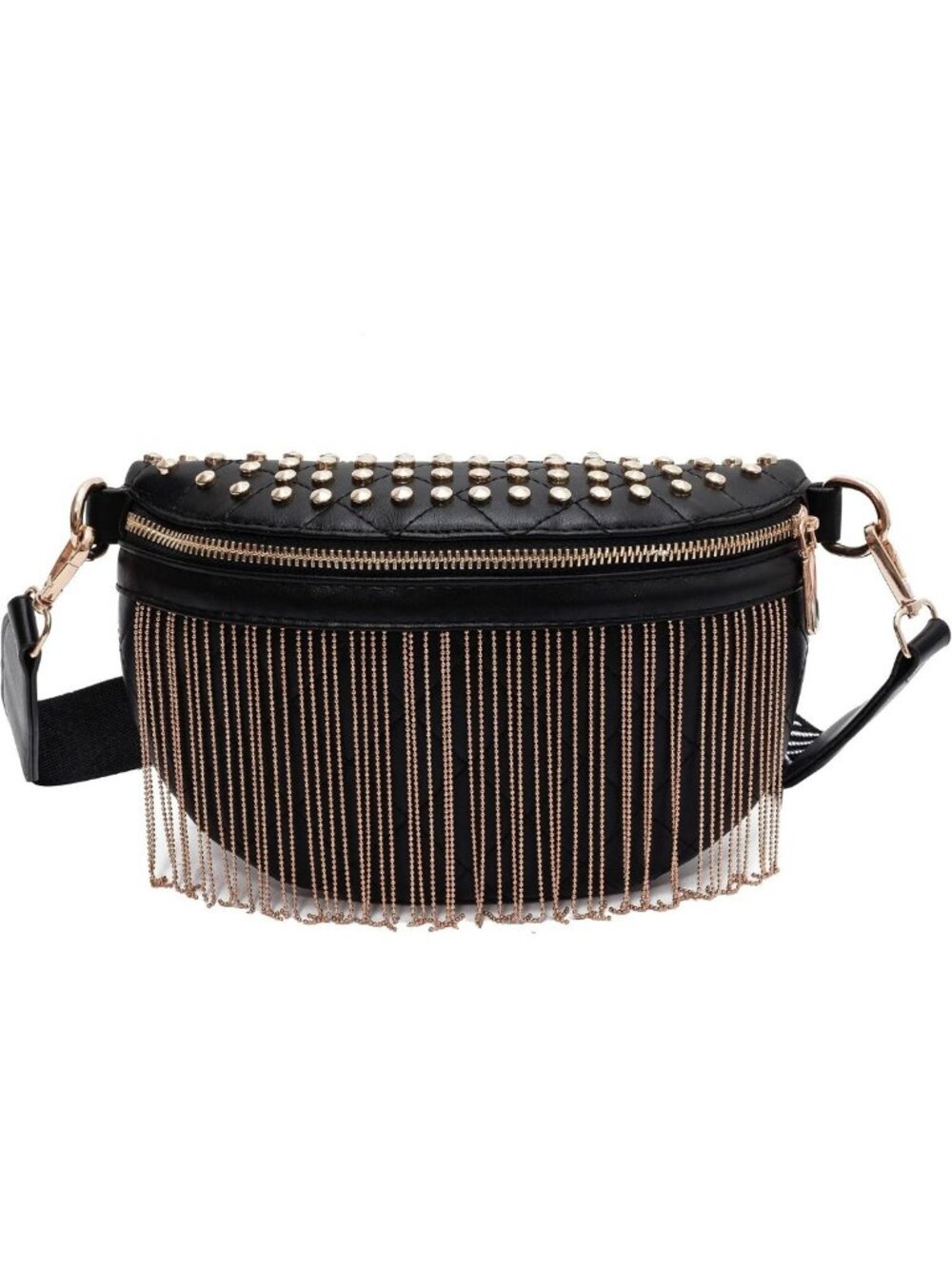 Chic Faux Leather Fringe Fanny Pack | Quilted Crossbody Bum Bag with Tassels